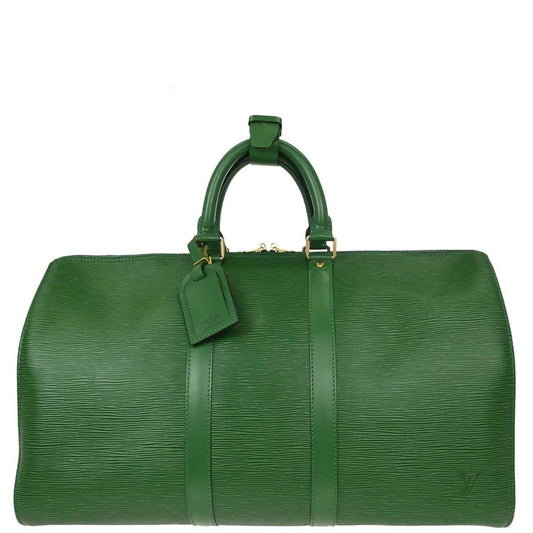 Louis Vuitton Green Epi Keepall 45 Travel Handbag M42974
