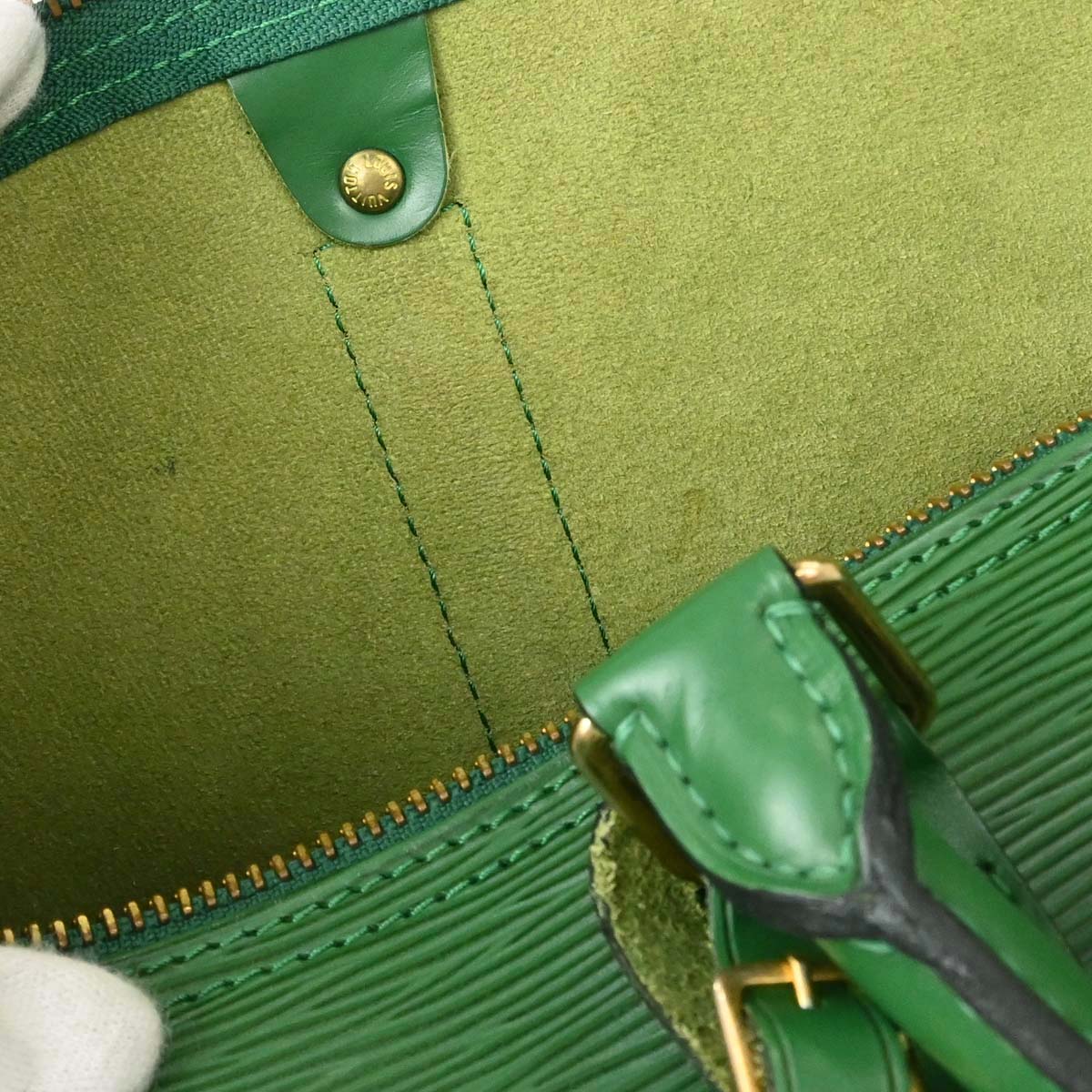 Louis Vuitton Green Epi Keepall 45 Travel Handbag M42974