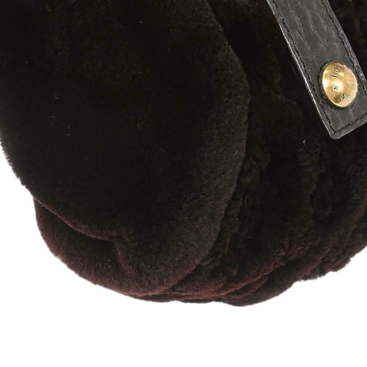 Louis Vuitton 2005 Brown Mink Fur Demi-lune Cabochons Handbag M95080