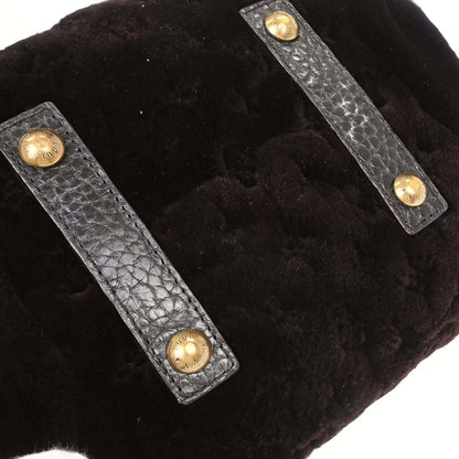 Louis Vuitton 2005 Brown Mink Fur Demi-lune Cabochons Handbag M95080