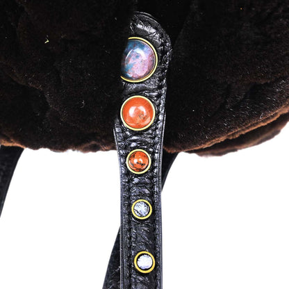 Louis Vuitton 2005 Brown Mink Fur Demi-lune Cabochons Handbag M95080