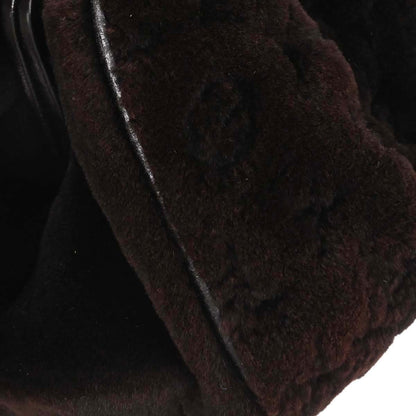 Louis Vuitton 2005 Brown Mink Fur Demi-lune Cabochons Handbag M95080