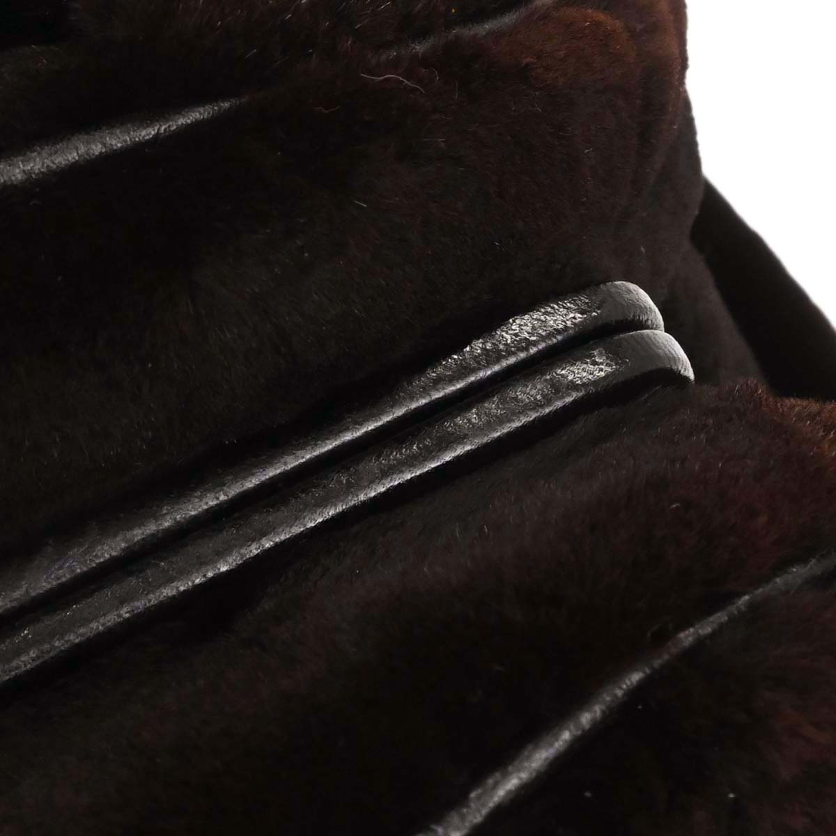 Louis Vuitton 2005 Brown Mink Fur Demi-lune Cabochons Handbag M95080