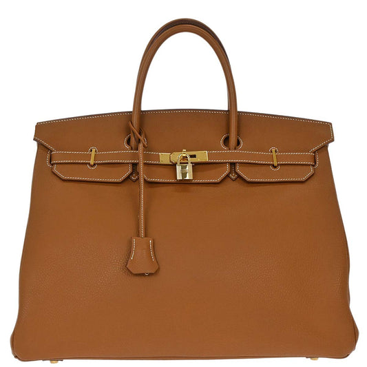 Hermes Gold Taurillon Clemence Birkin 40 Handbag