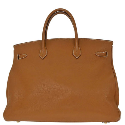 Hermes Gold Taurillon Clemence Birkin 40 Handbag