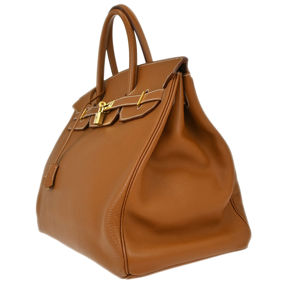 Hermes Gold Taurillon Clemence Birkin 40 Handbag
