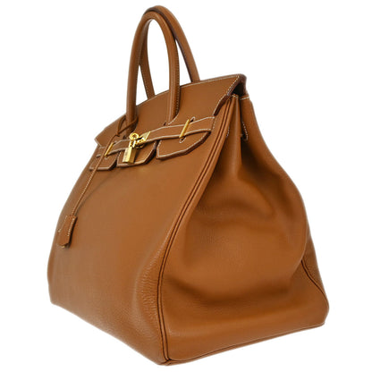 Hermes Gold Taurillon Clemence Birkin 40 Handbag