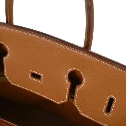 Hermes Gold Taurillon Clemence Birkin 40 Handbag