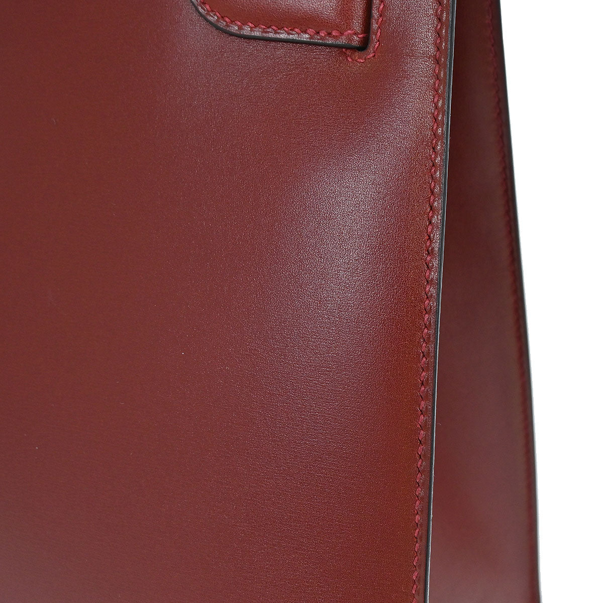 Hermes Rouge H Box Calf Kelly 32 Sellier 2way Shoulder Handbag