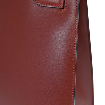 Hermes Rouge H Box Calf Kelly 32 Sellier 2way Shoulder Handbag