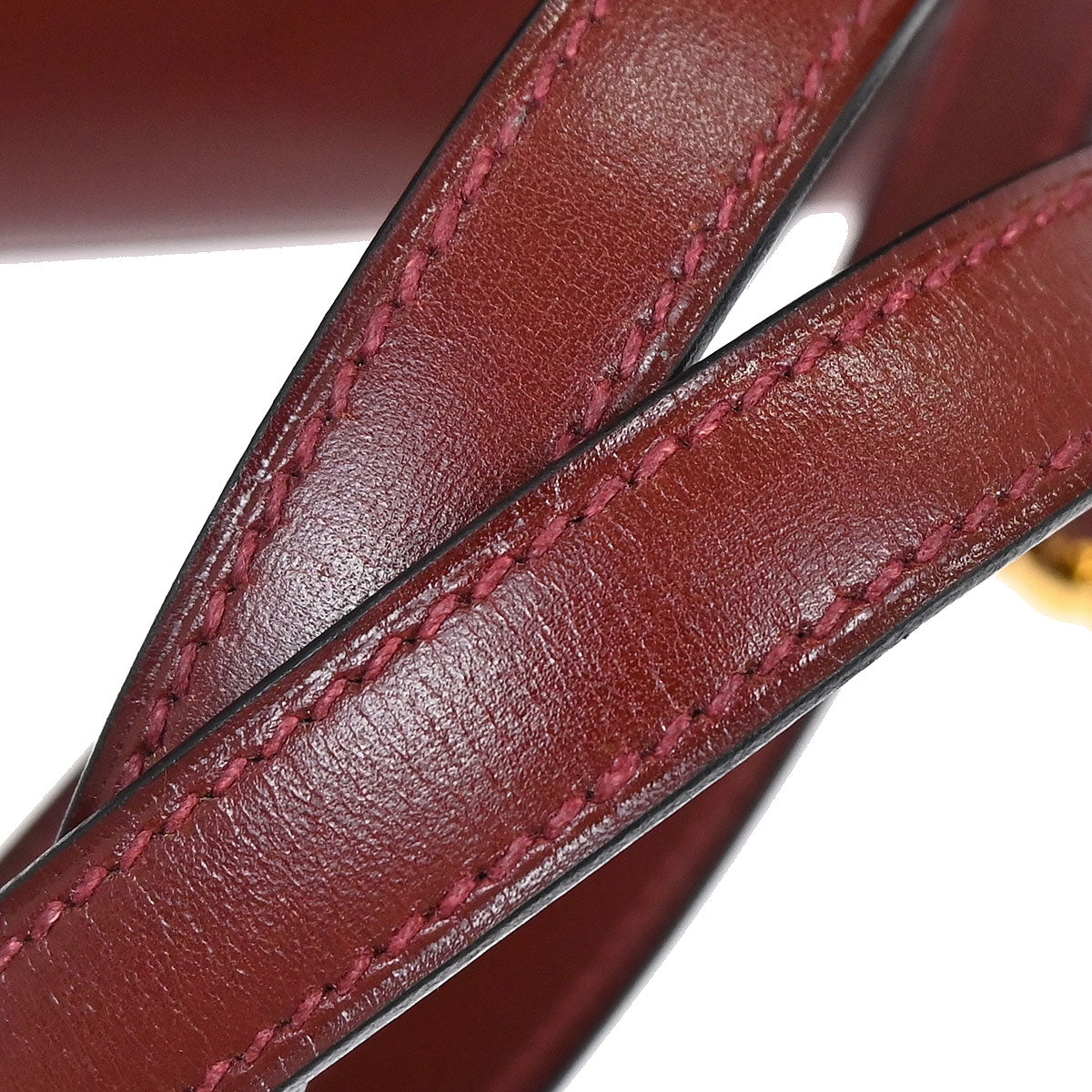 Hermes Rouge H Box Calf Kelly 32 Sellier 2way Shoulder Handbag