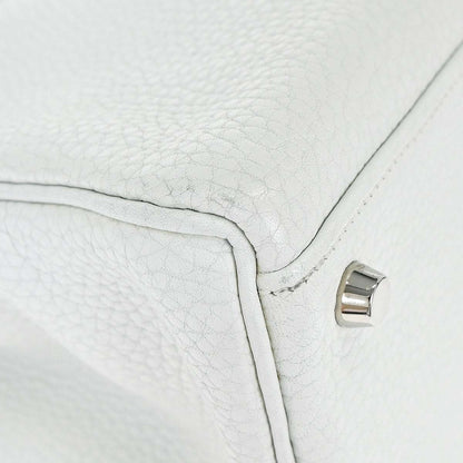 Hermes White Taurillon Clemence Kelly 32 Retourne 2way Shoulder Handbag