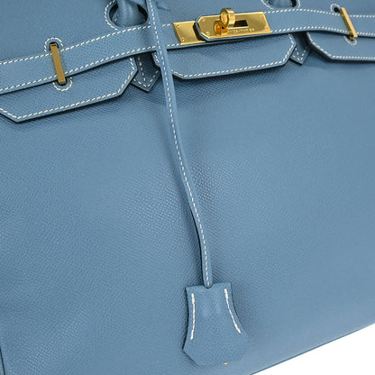 Hermes Blue Jean Epsom Birkin 35 Handbag