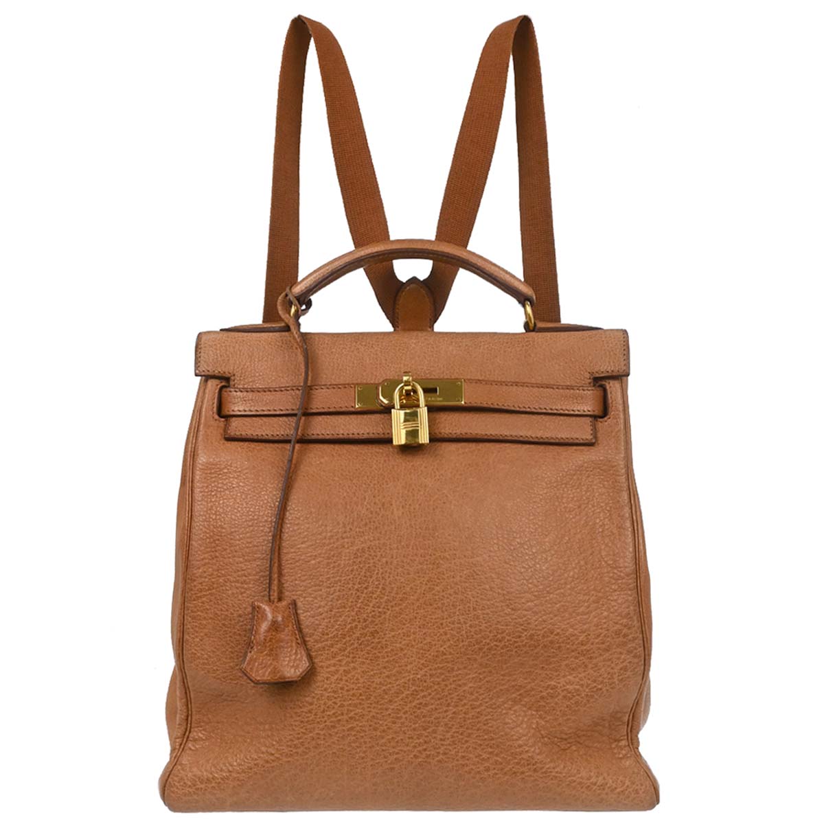 Hermes Brown Buffle Skipper Kelly A Dos GM Backpack