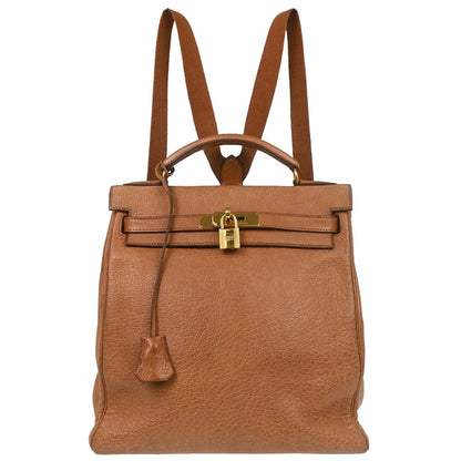 Hermes Brown Buffle Skipper Kelly A Dos GM Backpack