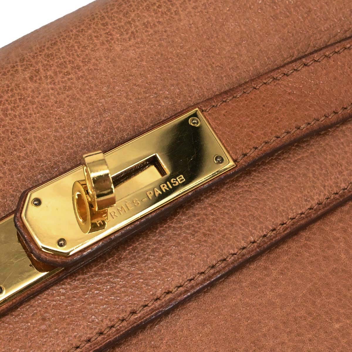 Hermes Brown Buffle Skipper Kelly A Dos GM Backpack