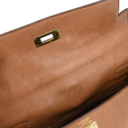 Hermes Brown Buffle Skipper Kelly A Dos GM Backpack