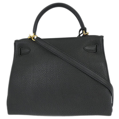 Hermes Black Togo Kelly 28 Retourne 2way Shoulder Handbag