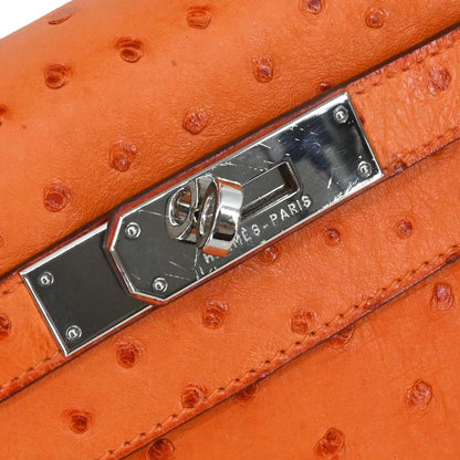 Hermes * Orange Ostrich Kelly 28 Retourne 2way Shoulder Handbag