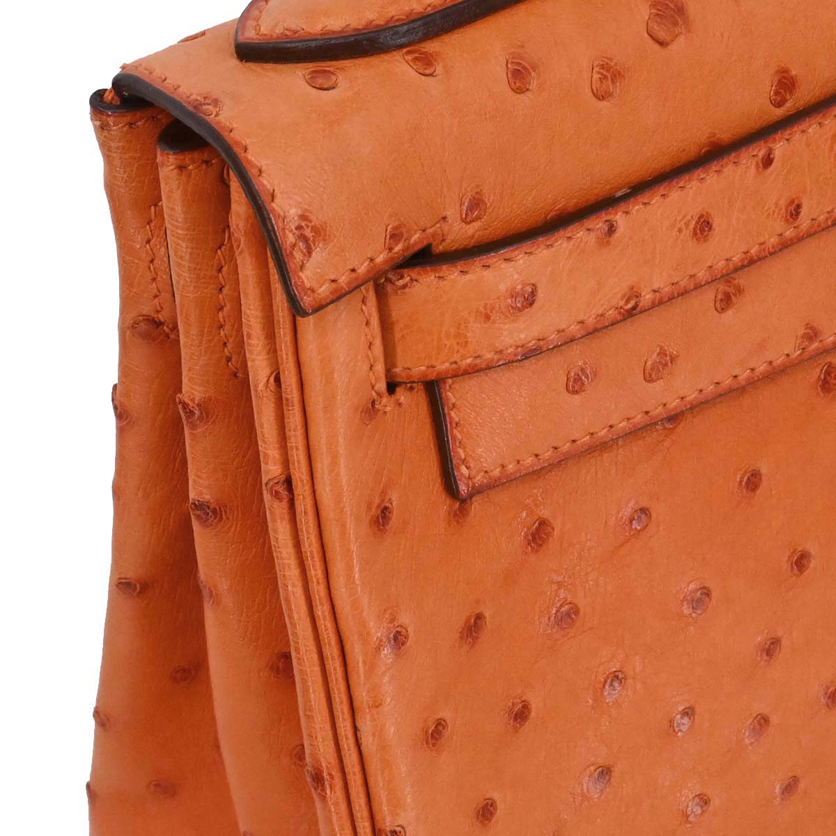 Hermes * Orange Ostrich Kelly 28 Retourne 2way Shoulder Handbag