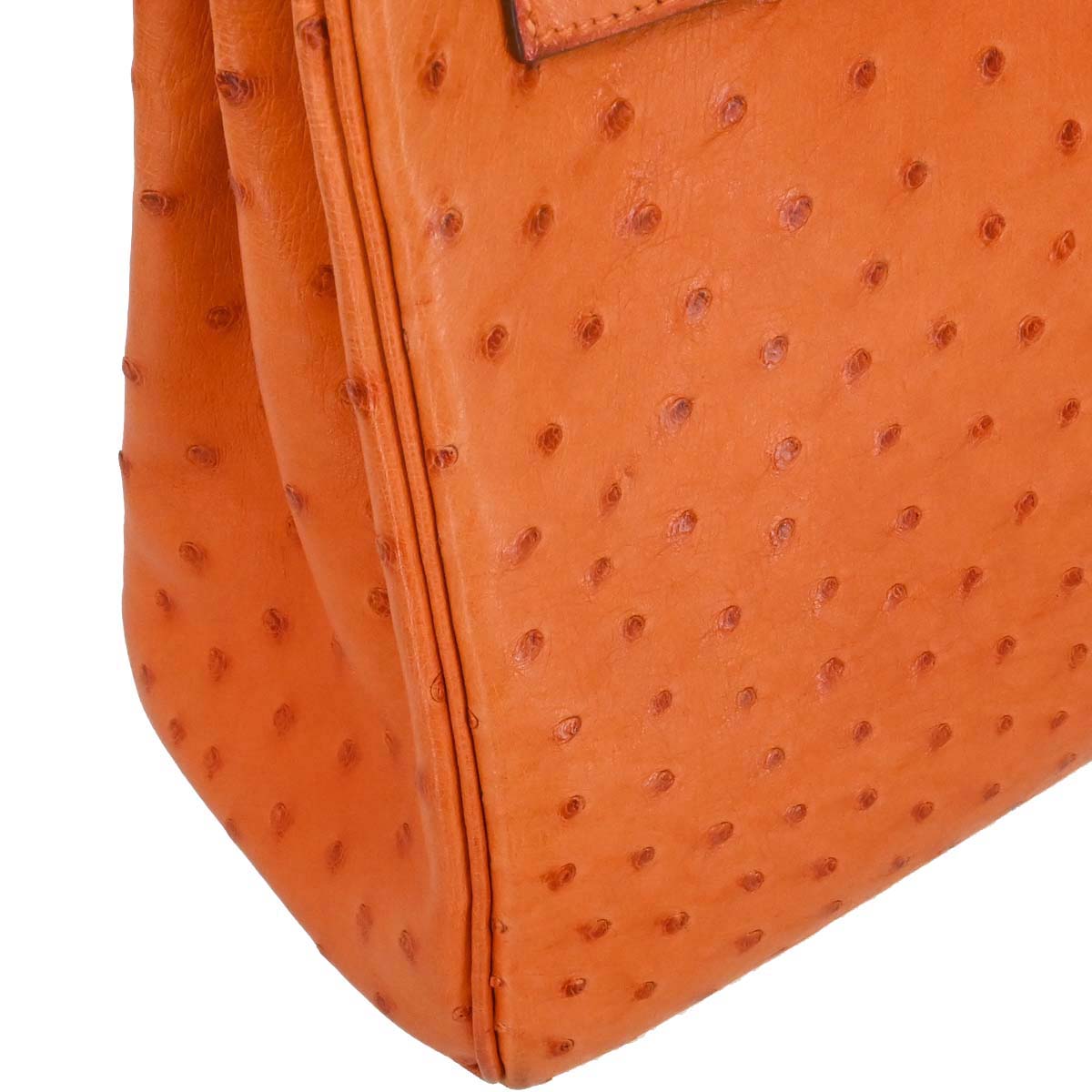 Hermes * Orange Ostrich Kelly 28 Retourne 2way Shoulder Handbag