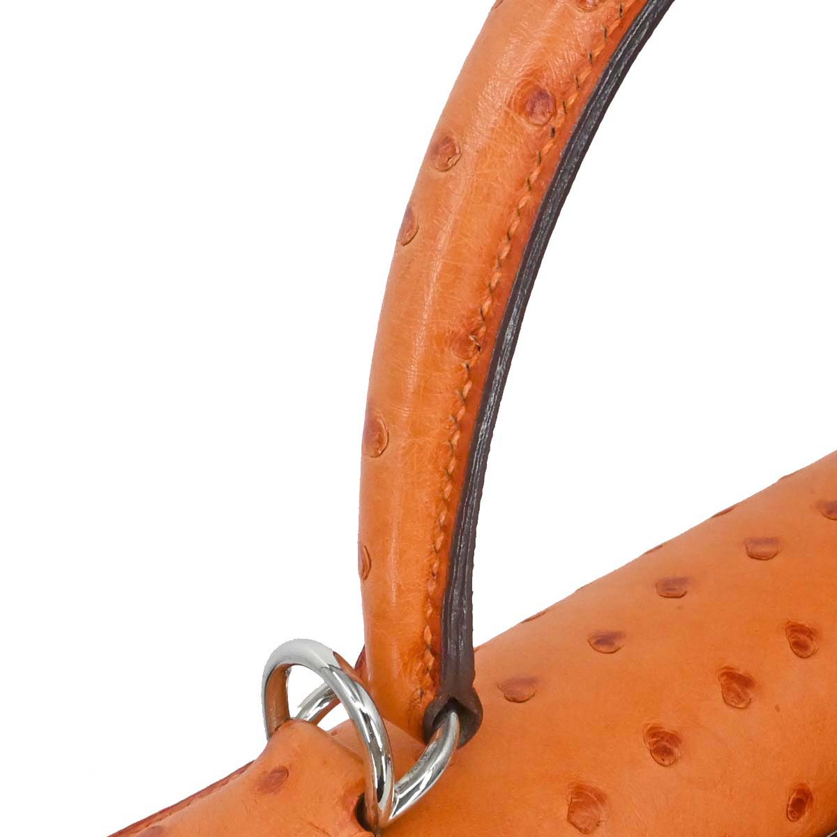 Hermes * Orange Ostrich Kelly 28 Retourne 2way Shoulder Handbag