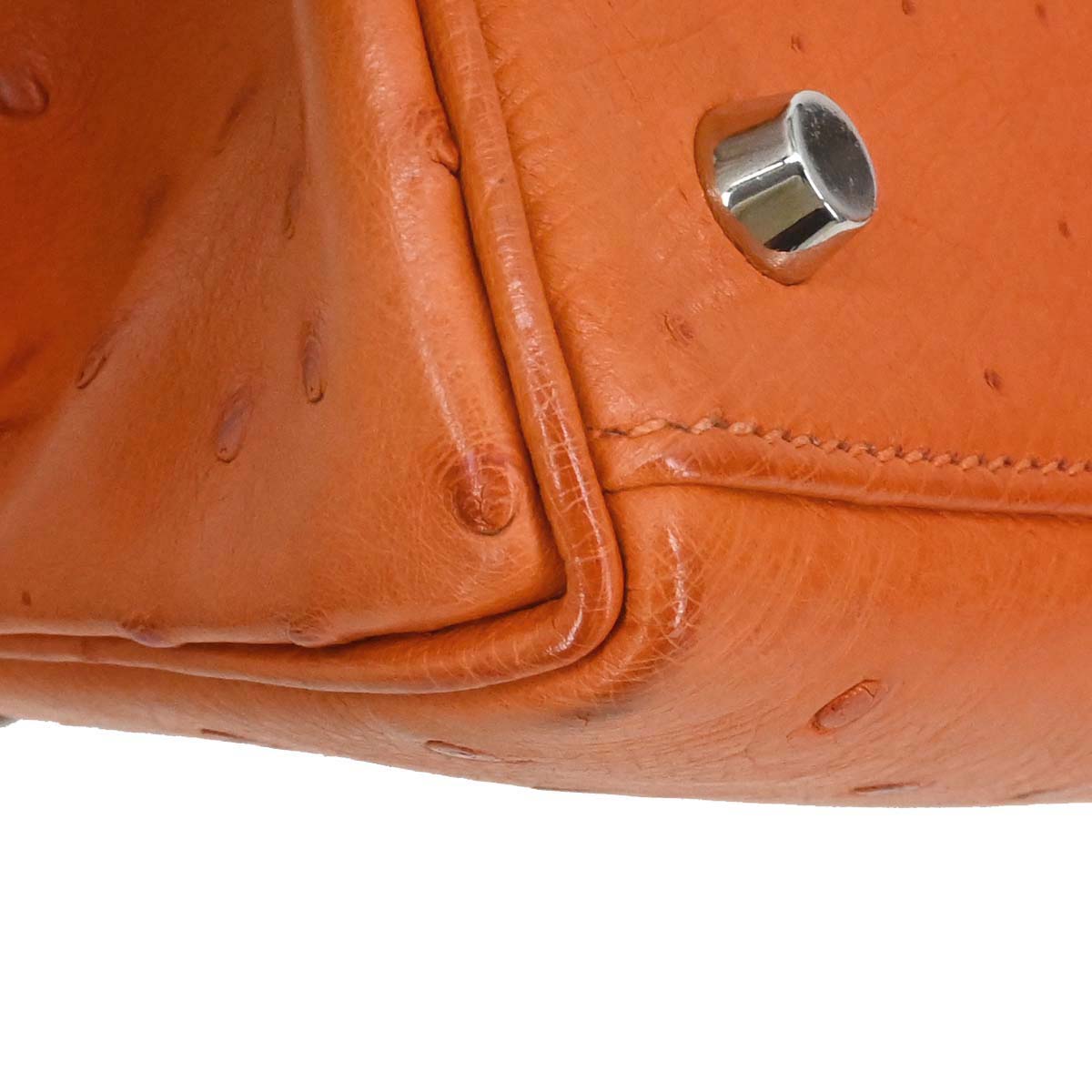 Hermes * Orange Ostrich Kelly 28 Retourne 2way Shoulder Handbag