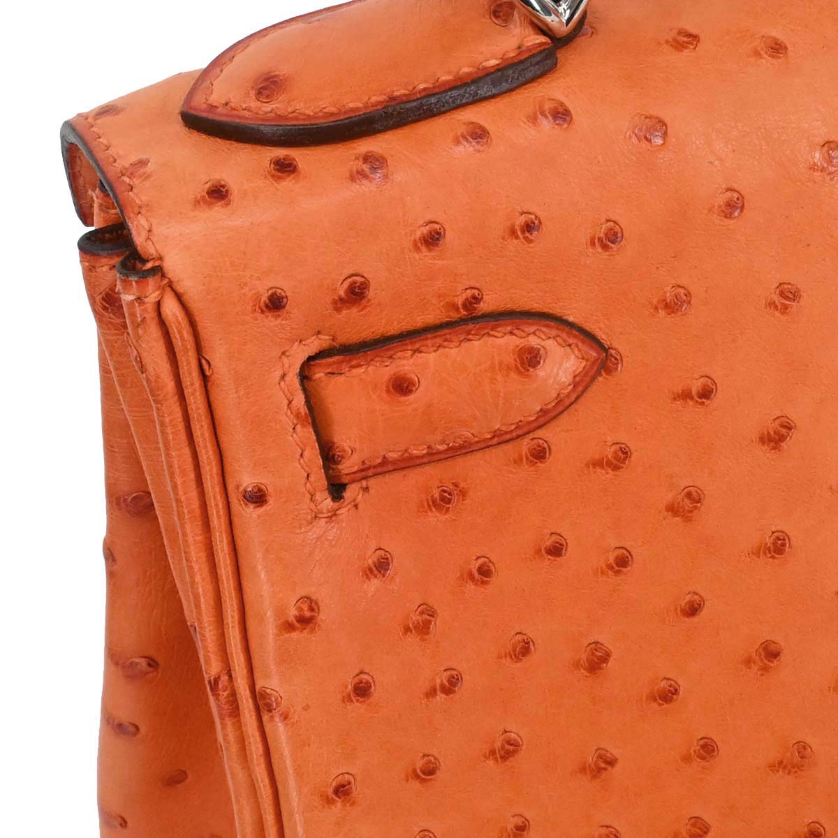 Hermes * Orange Ostrich Kelly 28 Retourne 2way Shoulder Handbag