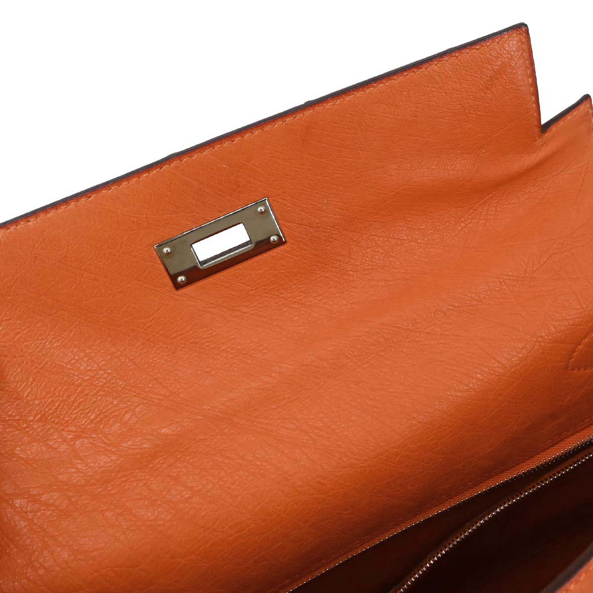 Hermes * Orange Ostrich Kelly 28 Retourne 2way Shoulder Handbag