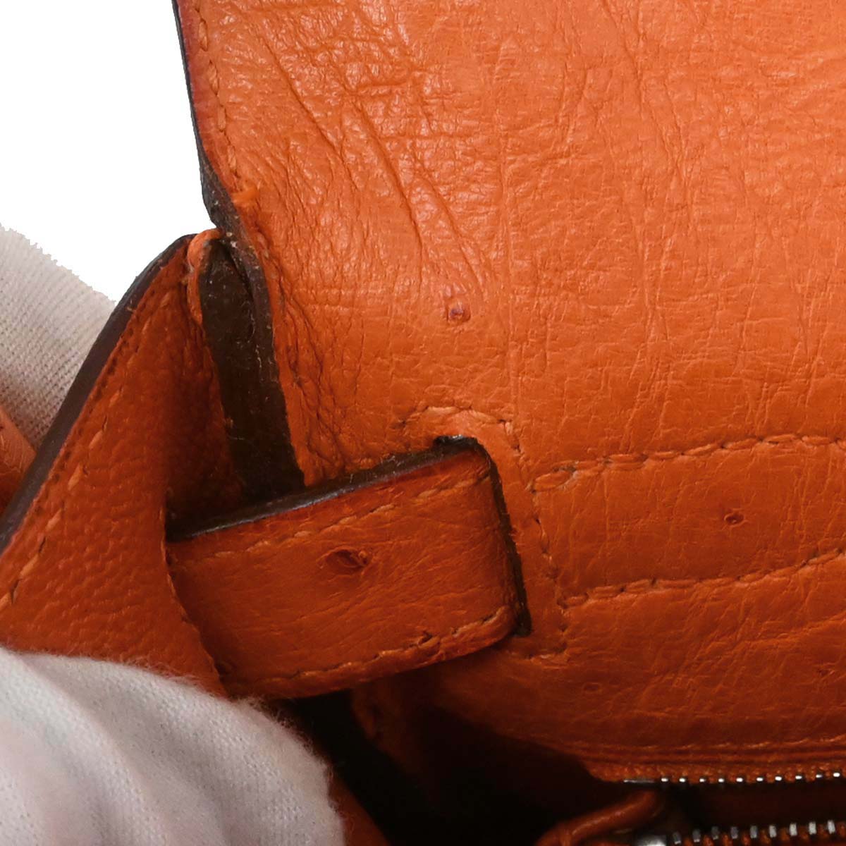 Hermes * Orange Ostrich Kelly 28 Retourne 2way Shoulder Handbag