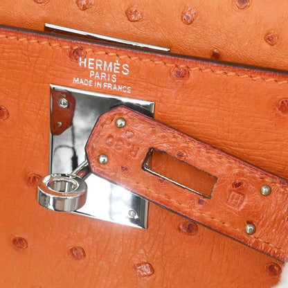 Hermes * Orange Ostrich Kelly 28 Retourne 2way Shoulder Handbag