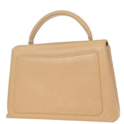 Chanel 1997-1999 Beige Caviar Skin Kelly Top Handle Handbag