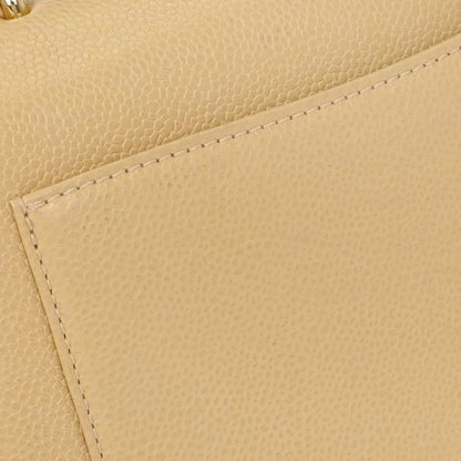 Chanel 1997-1999 Beige Caviar Skin Kelly Top Handle Handbag