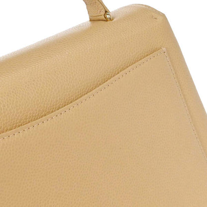 Chanel 1997-1999 Beige Caviar Skin Kelly Top Handle Handbag
