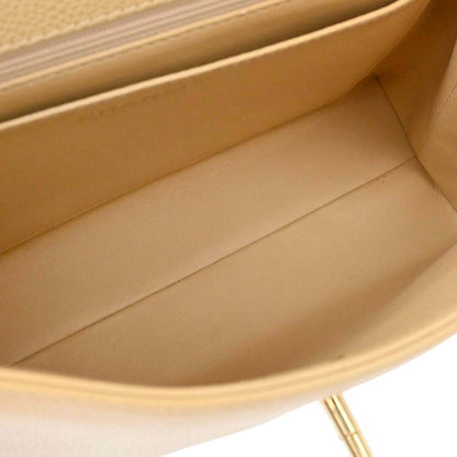 Chanel 1997-1999 Beige Caviar Skin Kelly Top Handle Handbag