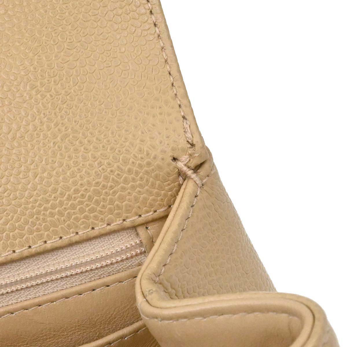 Chanel 1997-1999 Beige Caviar Skin Kelly Top Handle Handbag