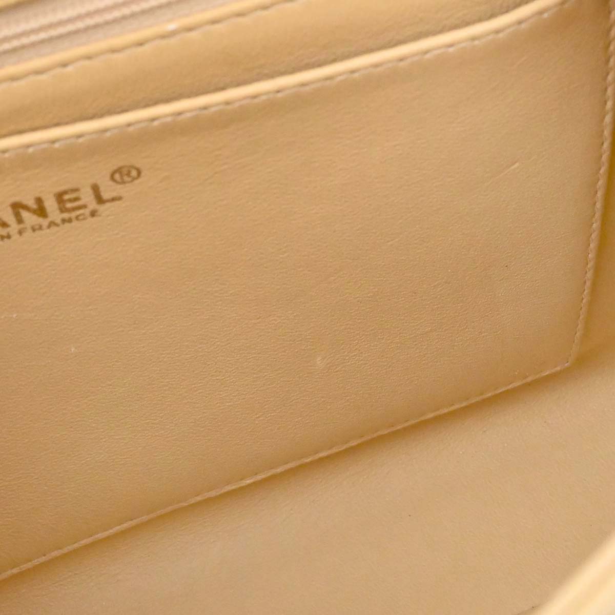 Chanel 1997-1999 Beige Caviar Skin Kelly Top Handle Handbag