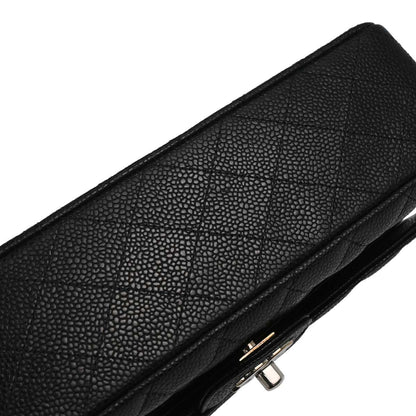 Chanel 2010-2011 Black Caviar Medium Classic Double Flap Shoulder Bag