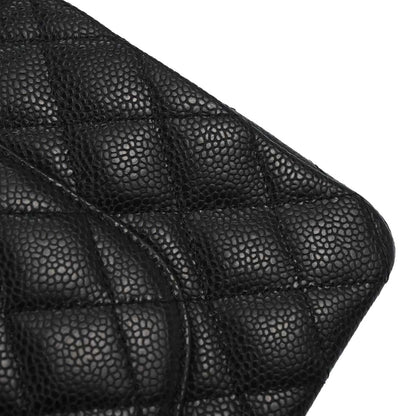 Chanel 2010-2011 Black Caviar Medium Classic Double Flap Shoulder Bag