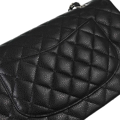Chanel 2010-2011 Black Caviar Medium Classic Double Flap Shoulder Bag