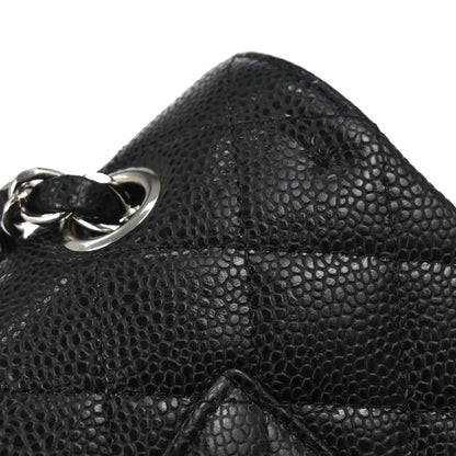 Chanel 2010-2011 Black Caviar Medium Classic Double Flap Shoulder Bag
