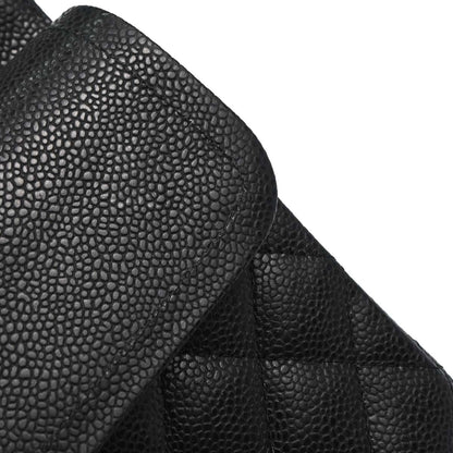 Chanel 2010-2011 Black Caviar Medium Classic Double Flap Shoulder Bag