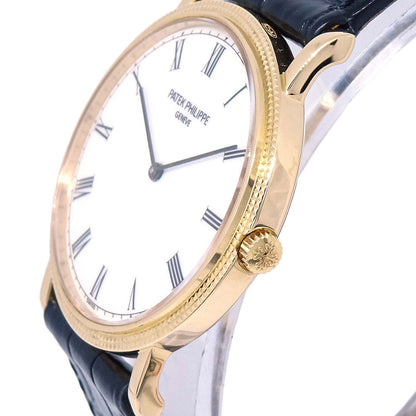 Patek Philippe * Calatrava Ref.3520/D Manual-winding Watch 18KYG Crocodile