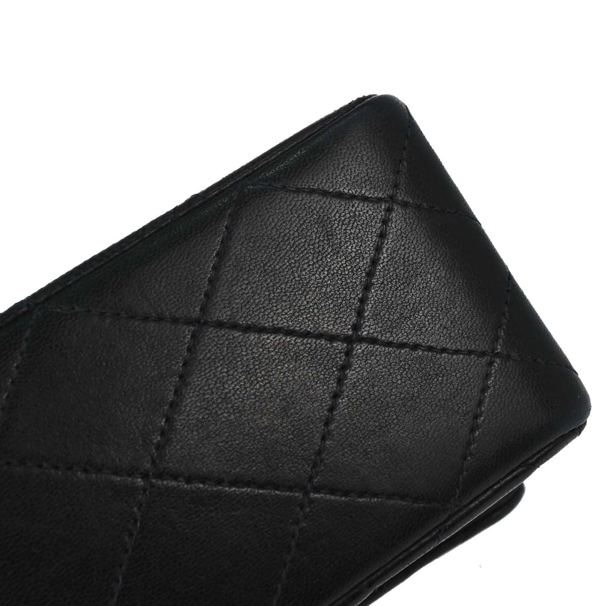 Chanel 1991-1994 Black Lambskin Medium Classic Double Flap Shoulder Bag