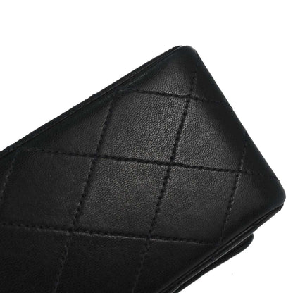 Chanel 1991-1994 Black Lambskin Medium Classic Double Flap Shoulder Bag