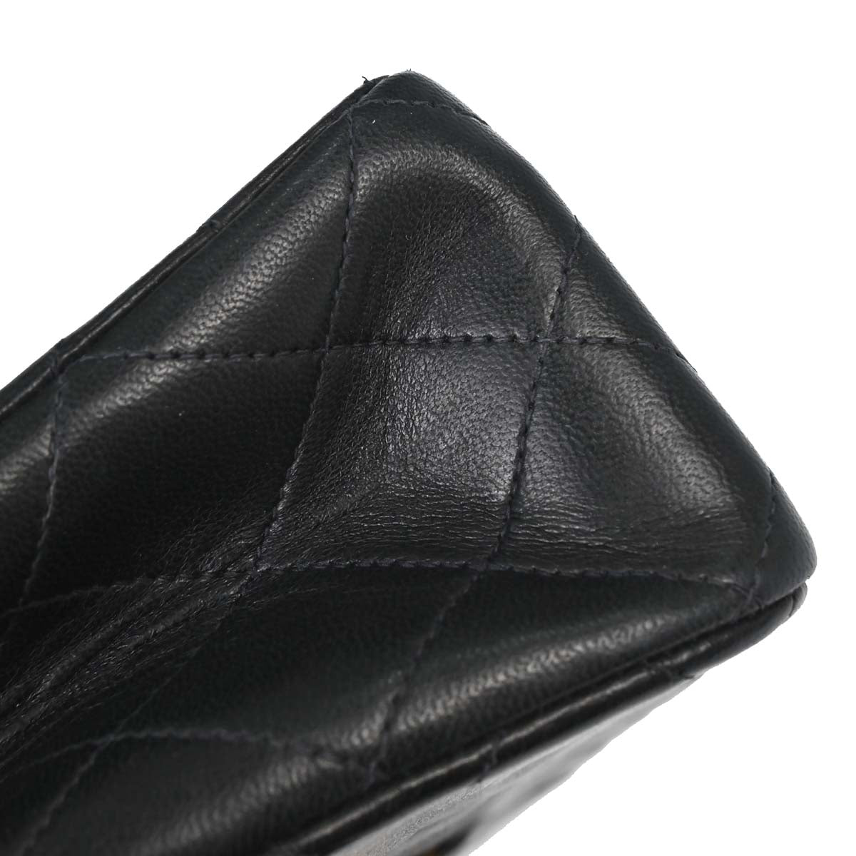 Chanel 1991-1994 Black Lambskin Medium Classic Double Flap Shoulder Bag