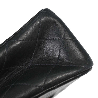 Chanel 1991-1994 Black Lambskin Medium Classic Double Flap Shoulder Bag