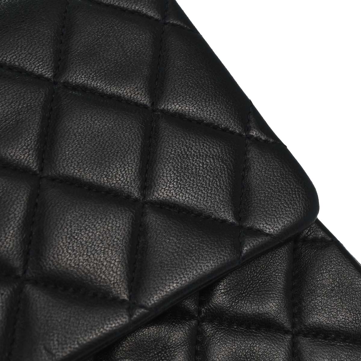 Chanel 1991-1994 Black Lambskin Medium Classic Double Flap Shoulder Bag
