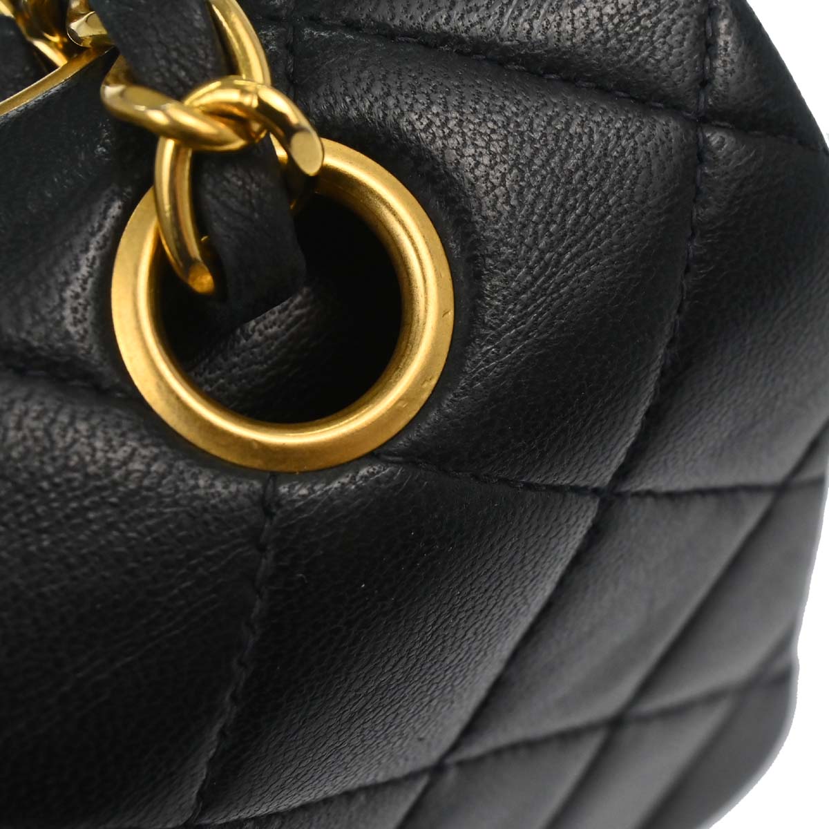 Chanel 1991-1994 Black Lambskin Medium Classic Double Flap Shoulder Bag