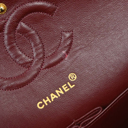 Chanel 1991-1994 Black Lambskin Medium Classic Double Flap Shoulder Bag